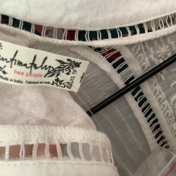 Free People Intimately Womens White Thong Bodysuit Embroidered Size XS - Picture 9 of 9